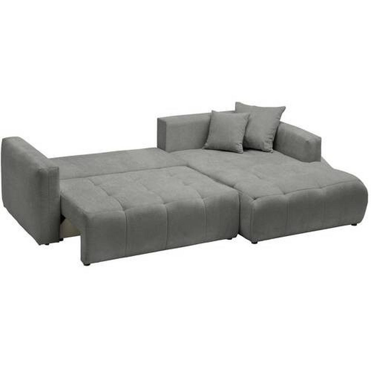 ECKSOFA in Chenille Dunkelgrau  - Dunkelgrau/Schwarz, Modern, Kunststoff/Textil (276/172cm) - Hom`in