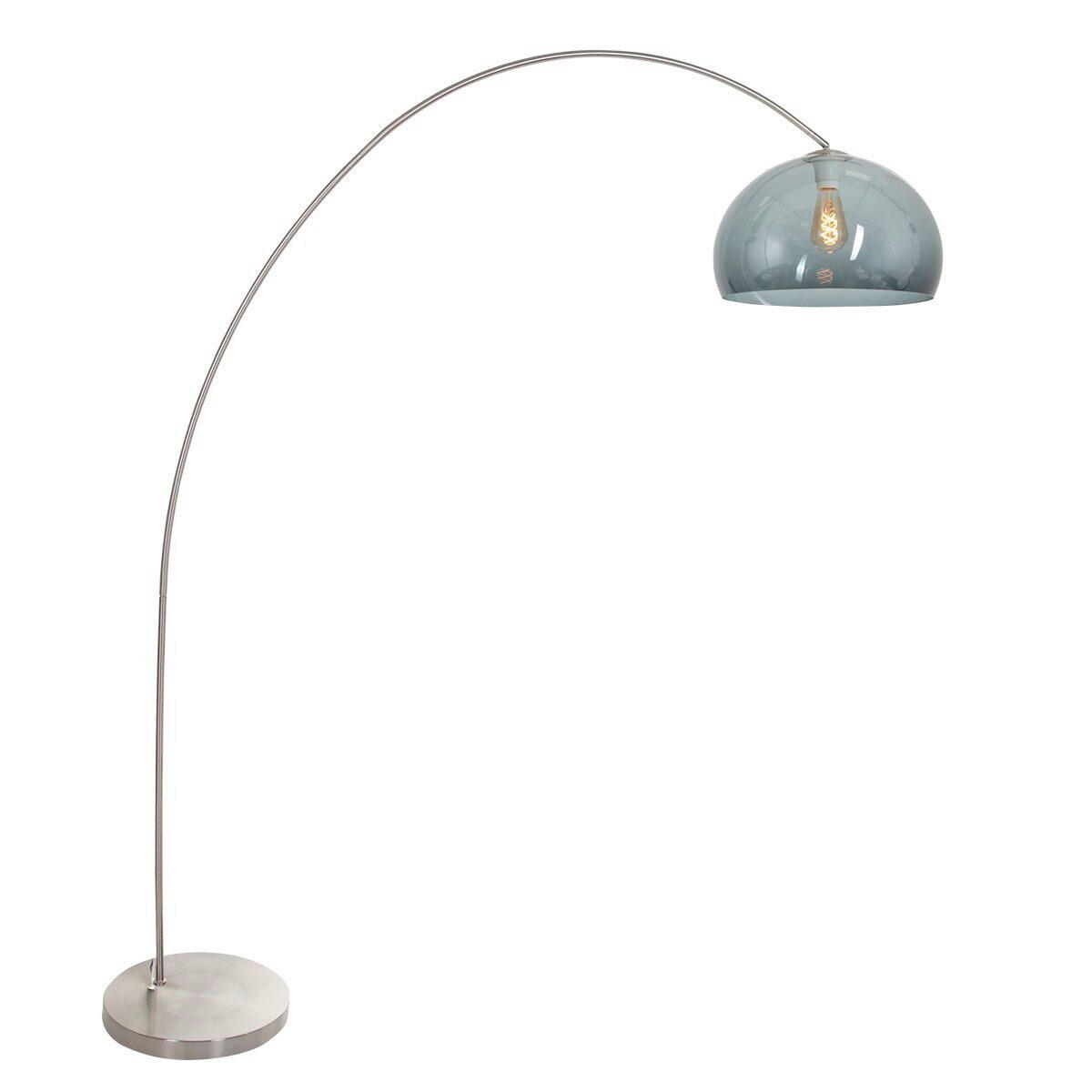 STEHLEUCHTE 40/185/172 cm  - Silberfarben/Grau, Trend, Glas/Metall (40/185/172cm)