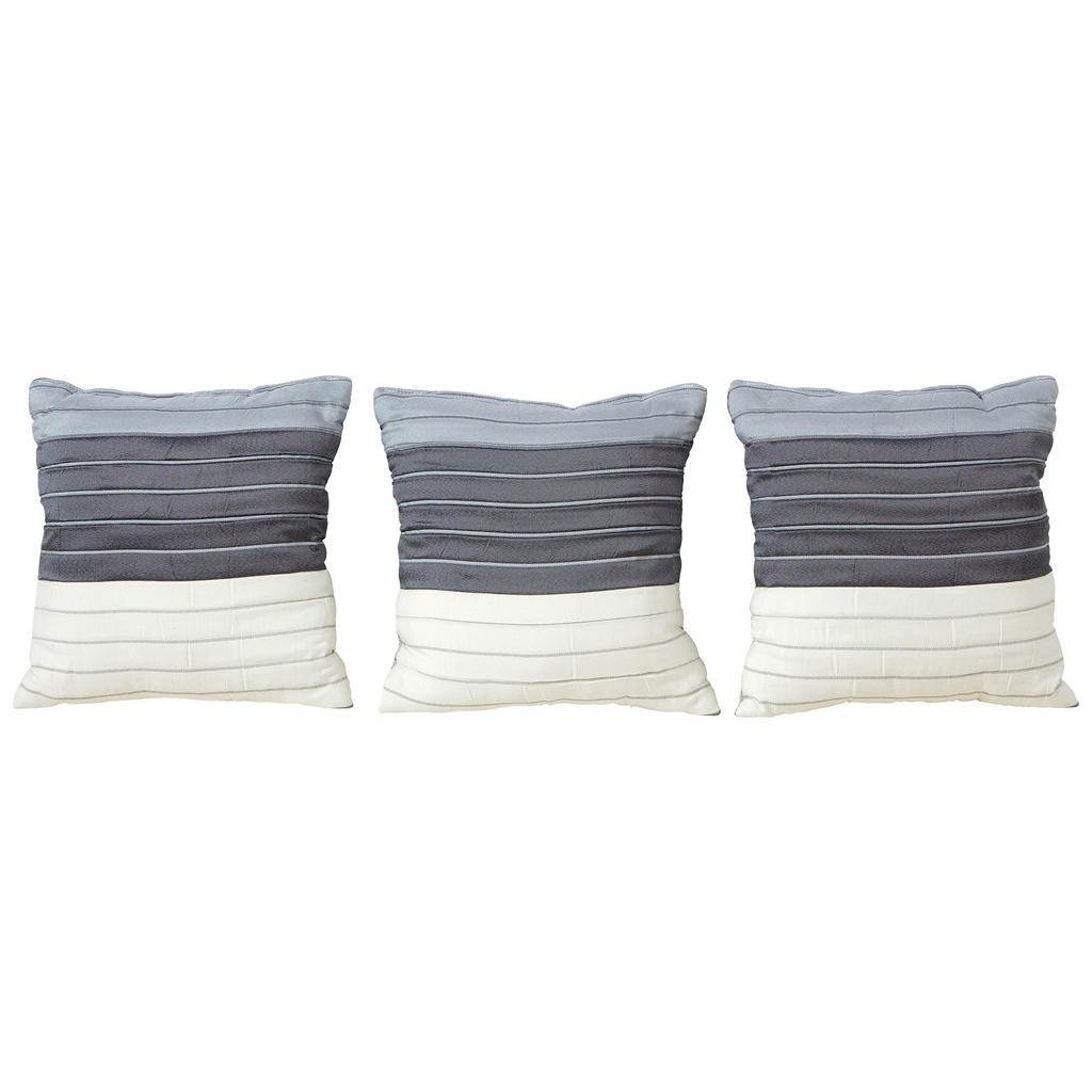 Zierkissen Columbia 3-Tlg. 40x40 cm Baumwolle Grau/Weiß