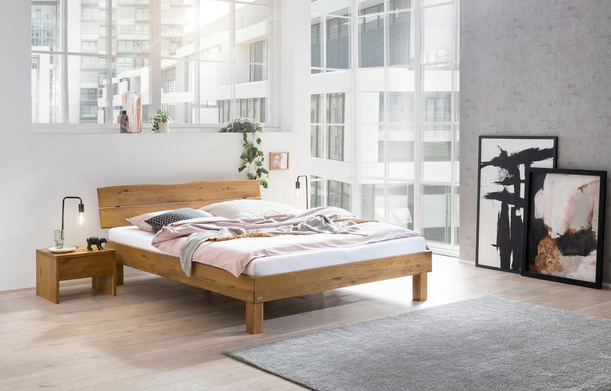 BETT 140/200 cm  in Wildeiche  - Wildeiche, Basics, Holz (140/200cm) - Hasena