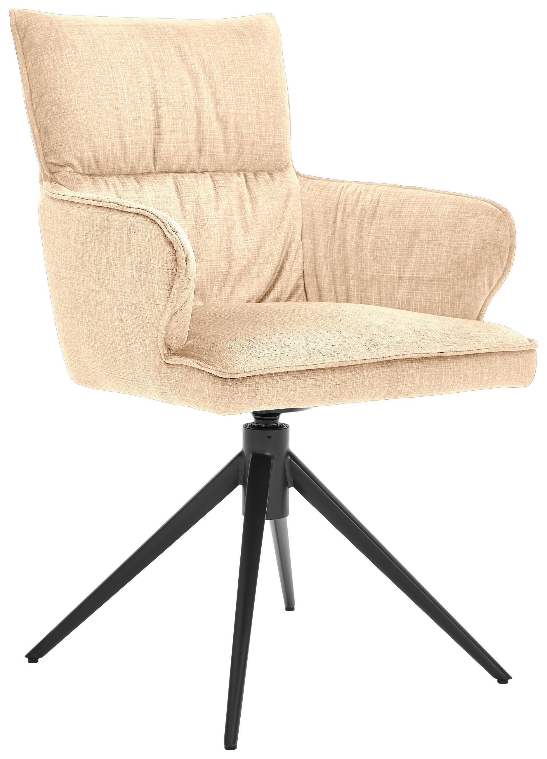 ARMLEHNSTUHL  Typenauswahl, inklusive Armlehnen Velours  Creme  - Creme/Schwarz, Design, Textil/Metall (58/91/62cm) - Dieter Knoll