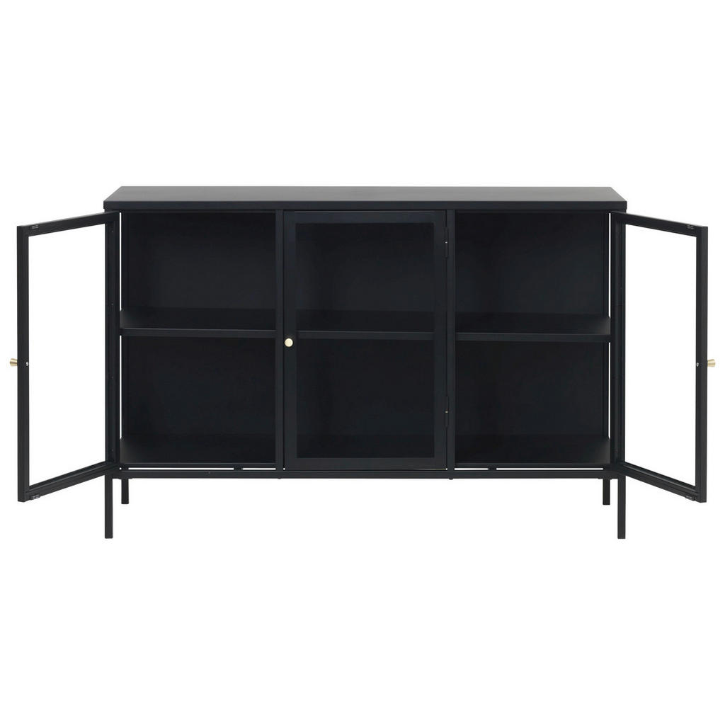 Thumbnail - Xora Sideboard, Schwarz, Metall, 1 Fächer, 132x85x40 cm, erweiterbar, Beimöbel erhältlich, stehend, Wohnzimmer, Kommoden...