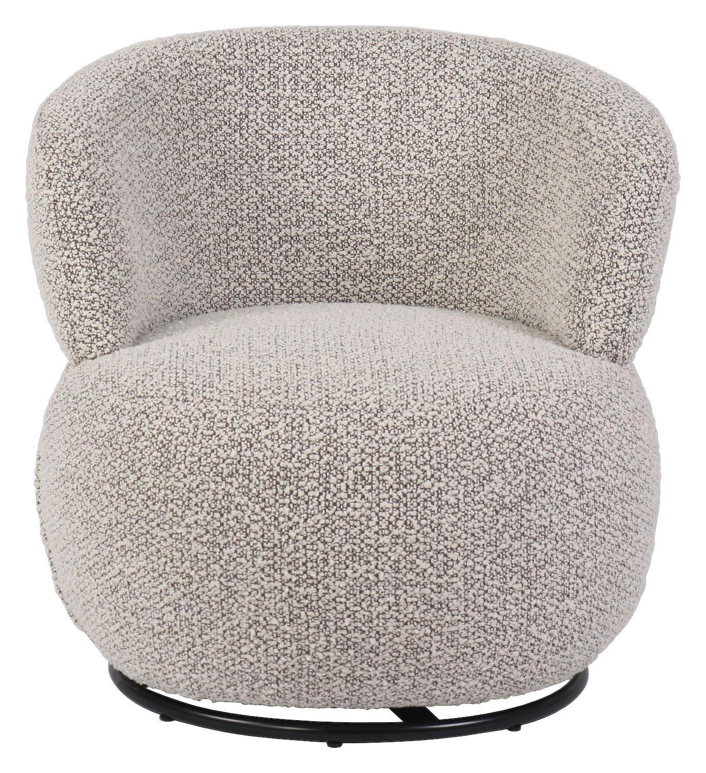 SESSEL in Bouclé Schwarz, Beige  - Beige/Schwarz, Design, Textil/Metall (73,5/72,5/71,5cm) - Xora