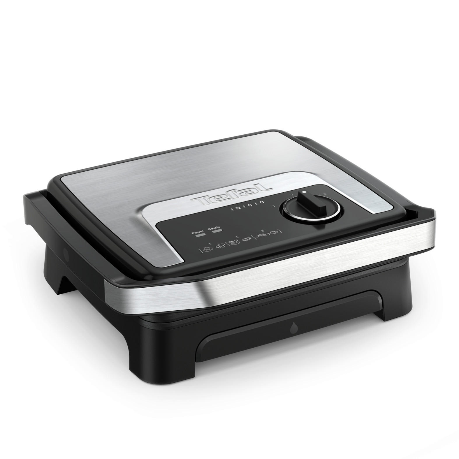 KONTAKTNI ŽAR  Tefal Inicio Adjust 2in1, Panini Maker & Grill - barve nerjavečega jekla, Basics, kovina (37.4/43.6/19cm) - Tefal