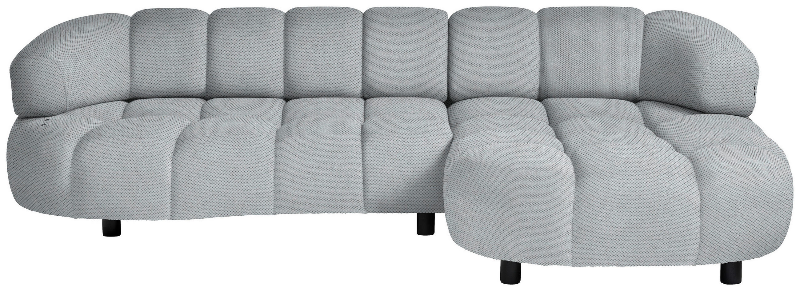 ECKSOFA in Webstoff Hellgrau  - Hellgrau/Schwarz, Design, Holz/Textil (284/183cm) - Welnova