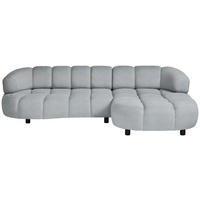 ECKSOFA in Webstoff Hellgrau  284/183 cm  - Hellgrau/Schwarz, Design, Holz/Textil (284/183cm) - Welnova
