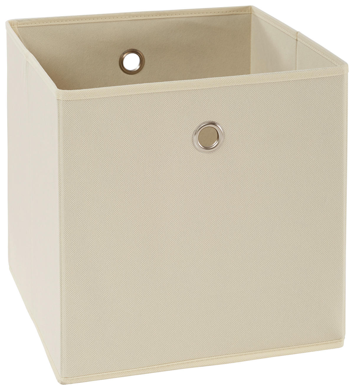 SKLADACÍ BOX, kov, textil, kartón, 32/32/32 cm - prírodná farba/strieborná, Design, kartón/kov (32/32/32cm) - Carryhome