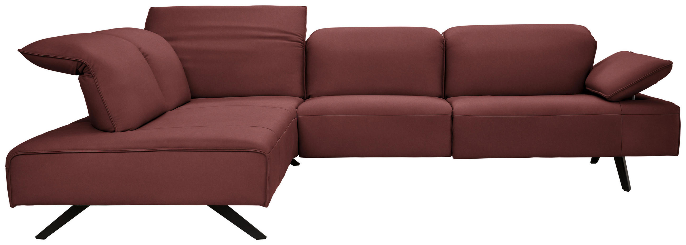 ECKSOFA  in Echtleder Rotbraun  230/290 cm  - Rotbraun/Anthrazit, Design, Leder/Metall (230/290cm) - Johann Jakob