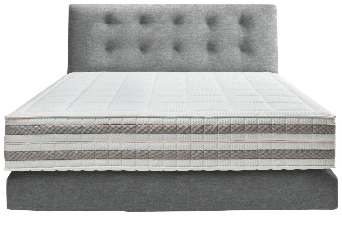 BOXSPRINGBETT 160/200 cm  in Grau  - Grau, KONVENTIONELL, Holz/Textil (160/200cm) - Dieter Knoll