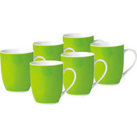 KAFFEEBECHERSET VARIO   6-teilig  - Weiß/Grün, Basics, Keramik (11/10/8cm) - Van Well