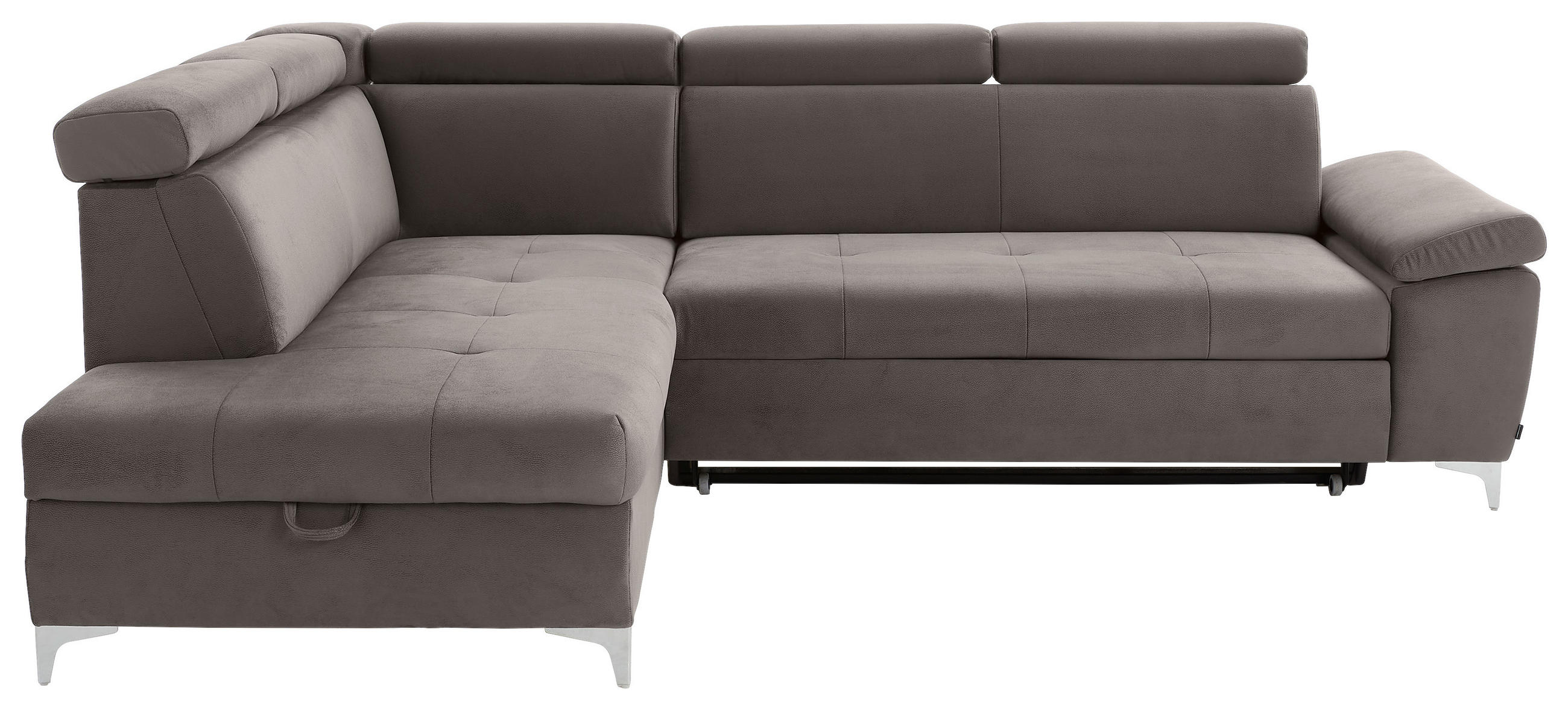 SAROKKANAPÉ textil taupe  - króm/taupe, Konventionell, textil/fém (206/271cm) - Carryhome