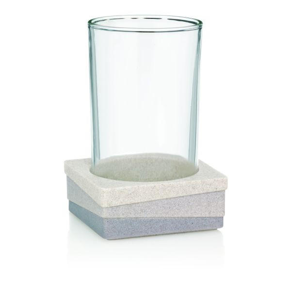 KUPAONSKA ČAŠA  smeđa, bež  plastika, staklo  VALURA  - bež/smeđa, Design, staklo/plastika (7,5/7,5/11,0cm) - Kela