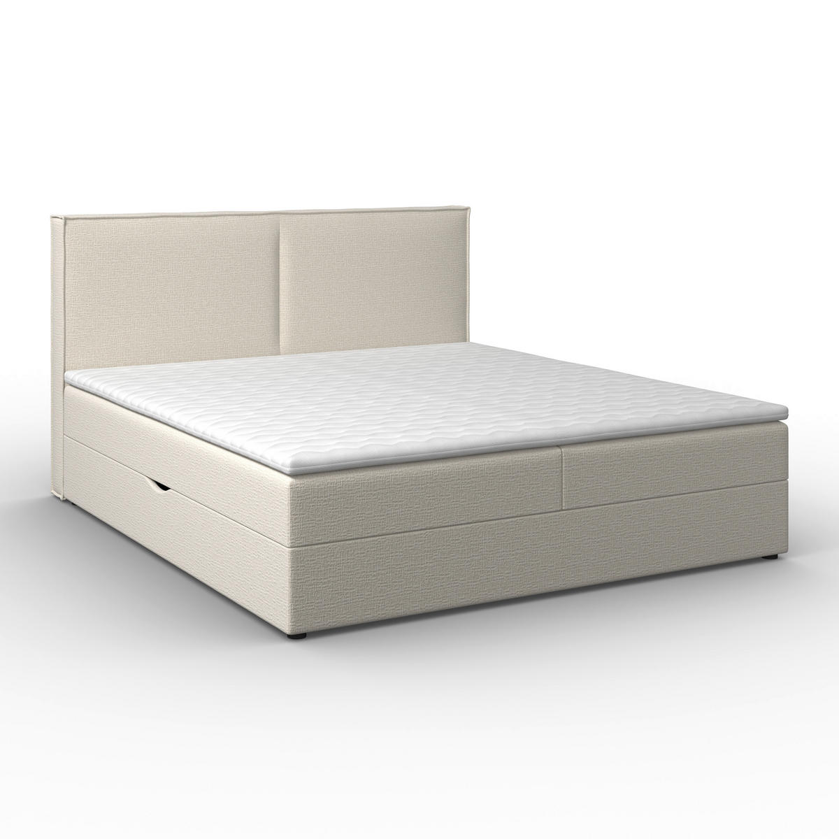 BOXSÄNG 180/200 cm  i cremefärgad  - svart/cremefärgad, Modern, trä/textil (180/200cm) - Visionight