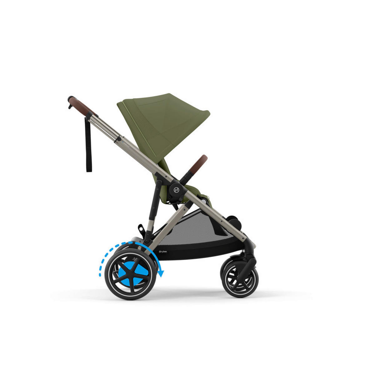 KINDERWAGEN e-Gazelle S  - Taupe/Waldgrün, Basics (107,5/66/110cm) - cybex GOLD