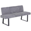 SITZBANK 166/82/61 cm Grau  - Schwarz/Grau, MODERN, Textil/Metall (166/82/61cm) - MID.YOU