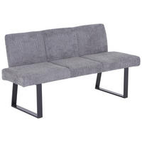 SITZBANK in Metall, Textil Grau  - Schwarz/Grau, Modern, Textil/Metall (166/82/61cm) - MID.YOU