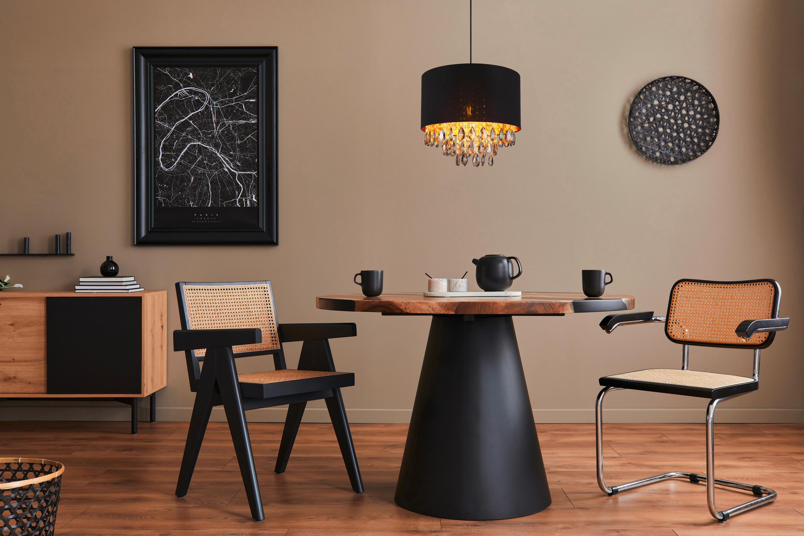 HÄNGELEUCHTE 40/120 cm  - Klar/Goldfarben, KONVENTIONELL, Glas/Kunststoff (40/120cm) - Globo