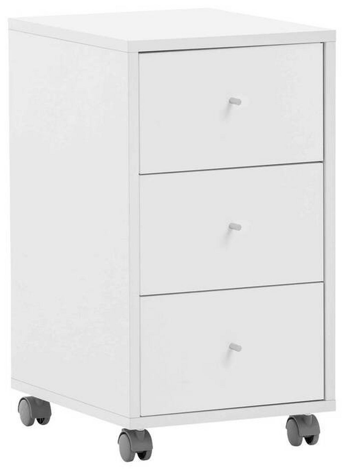 ROLLCONTAINER 32,6/59,7/39,1 cm  - Silberfarben/Weiß, MODERN, Holzwerkstoff/Kunststoff (32,6/59,7/39,1cm) - MID.YOU