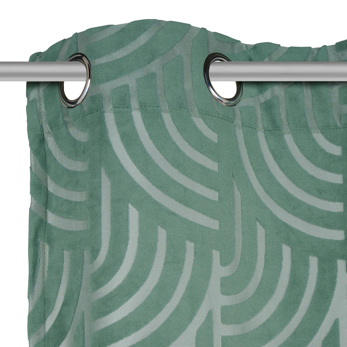 ZÁVĚS S OČKY, neprůsvitné, 135/245 cm - zelená, Design, textil (135/245cm) - Esposa