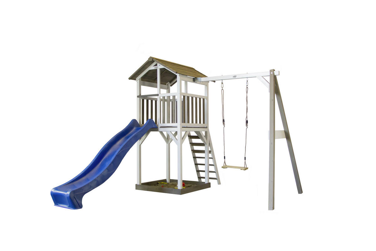 SPIELHAUS 277/242/349 cm SPIELHAUS BEACH TOWER SWING  - Blau/Weiß, Basics, Holz/Kunststoff (277/242/349cm) - Ambia Garden