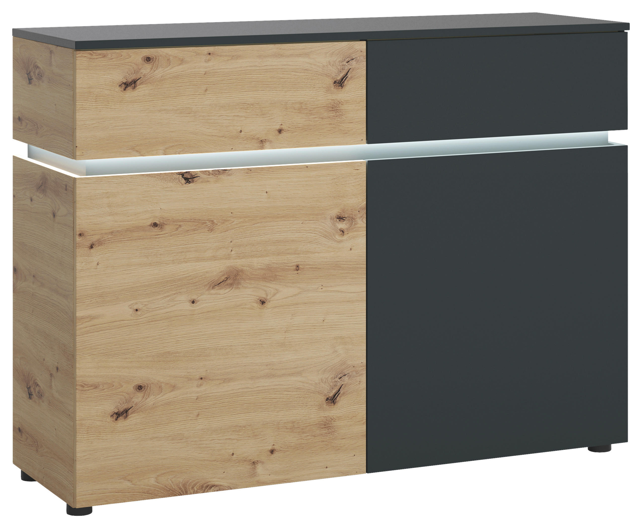 Sideboard Luci Grau Eiche Artisan/Grau B: 120,4 cm