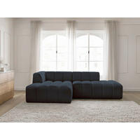 ECKSOFA  ANNECY Dunkelblau Bouclé  - Schwarz/Dunkelblau, MODERN, Kunststoff/Textil (170/262cm)