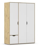 DREHTÜRENSCHRANK in Weiss, Eiche Artisan  - Weiss/Eiche Artisan, Basics, Holzwerkstoff (140/194/53cm) - Boxxx