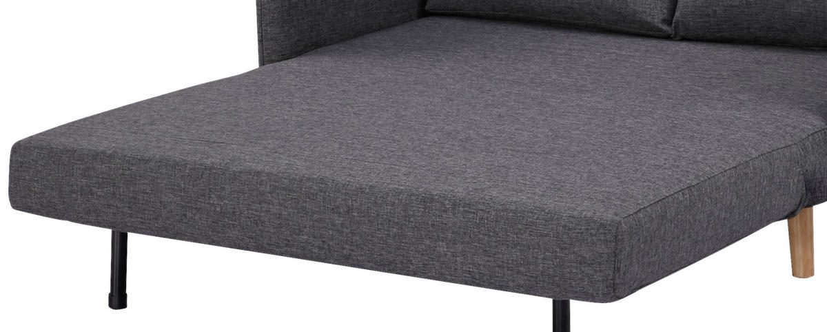 SCHLAFSOFA in Mikrofaser Dunkelgrau  - Dunkelgrau/Naturfarben, MODERN, Holz/Textil (109/83/91cm) - MID.YOU