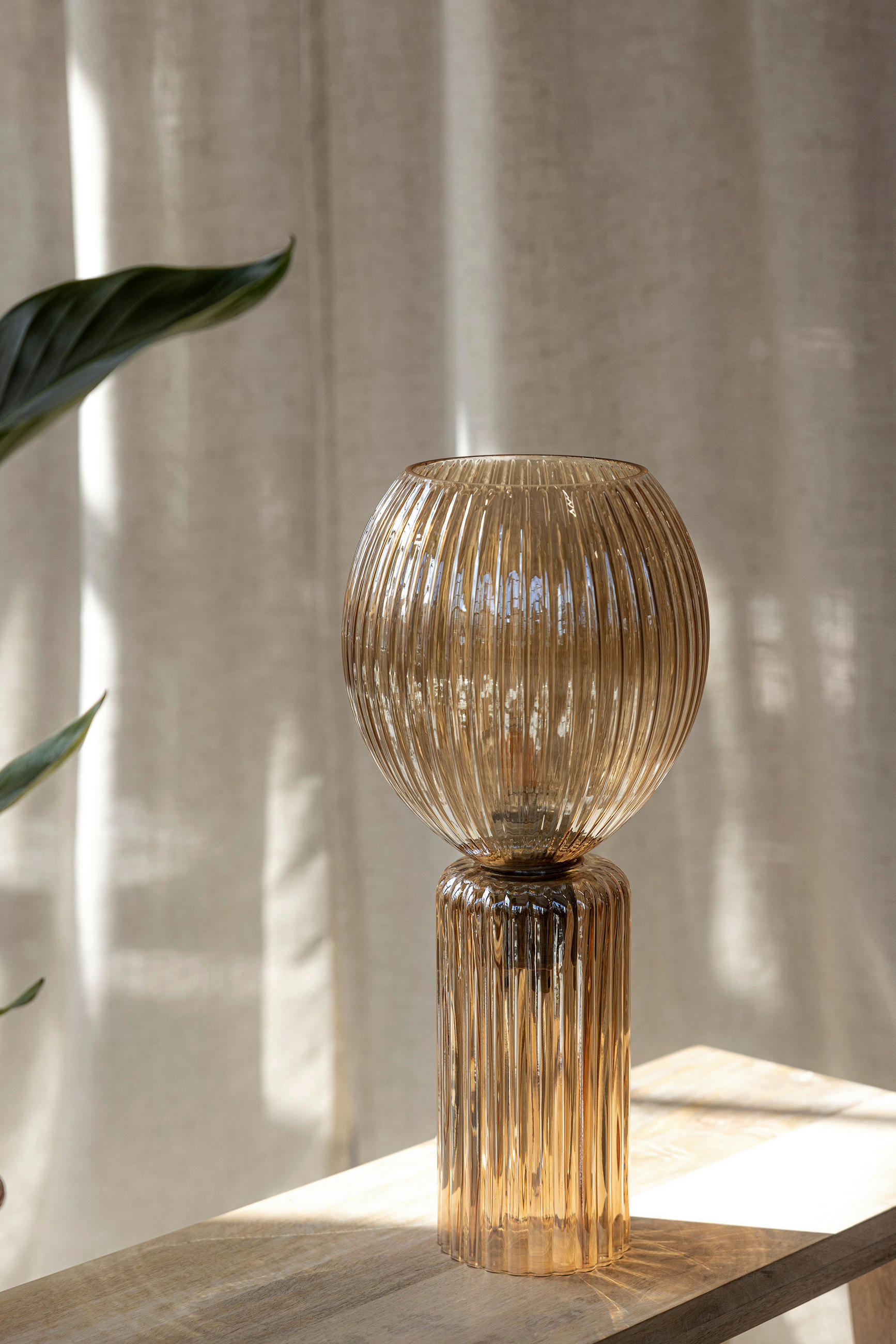 TISCHLEUCHTE - Bernsteinfarben, Basics, Glas (18/40cm) - Markslöjd