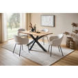 ESSTISCH 140/80/76 cm Echtholz  Holz, Metall rechteckig Eichefarben  - Eichefarben/Schwarz, LIFESTYLE, Holz/Metall (140/80/76cm) - Linea Natura