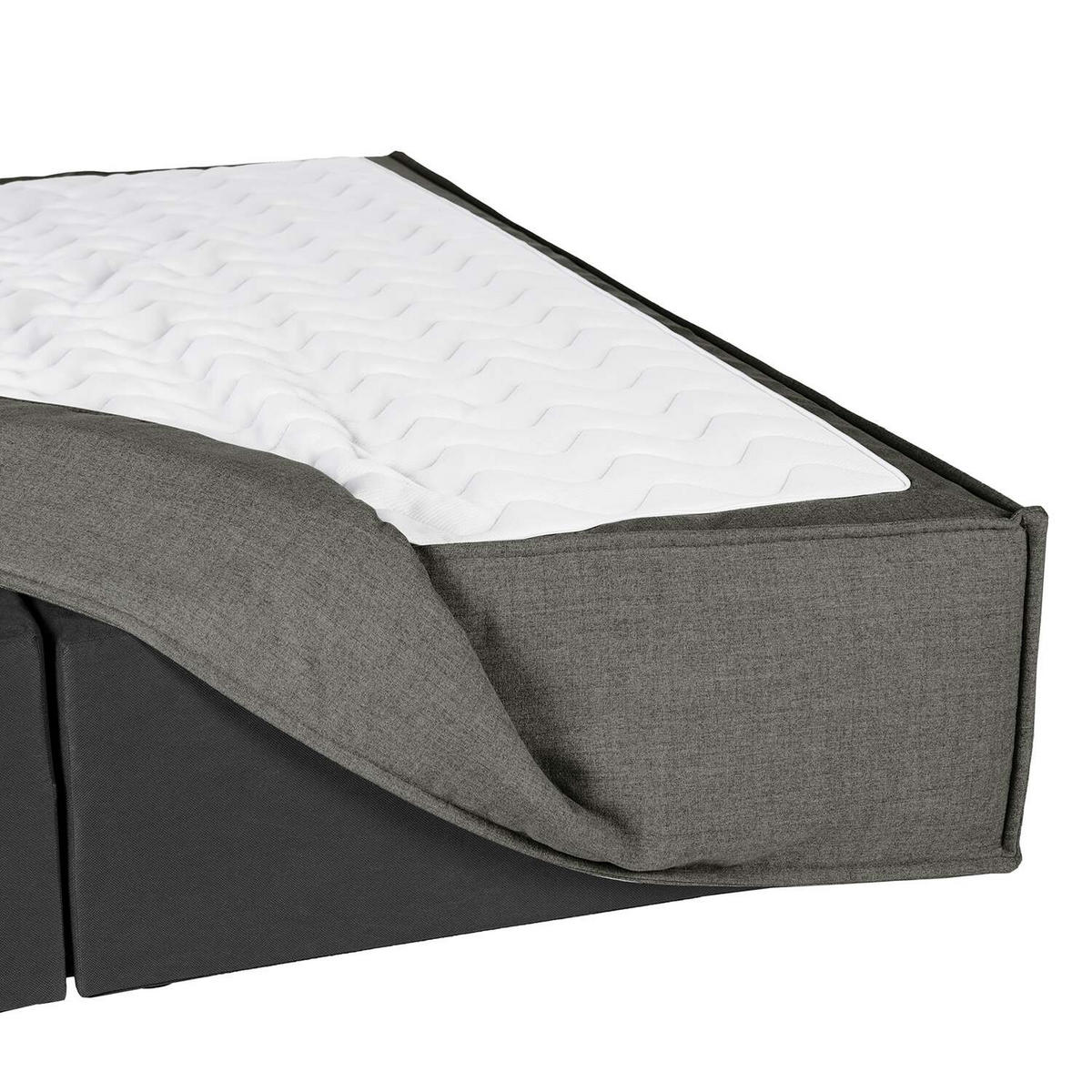 BOXSPRINGBETT 200/200 cm  in Anthrazit  - Anthrazit/Schwarz, Design, Textil (200/200cm) - home24
