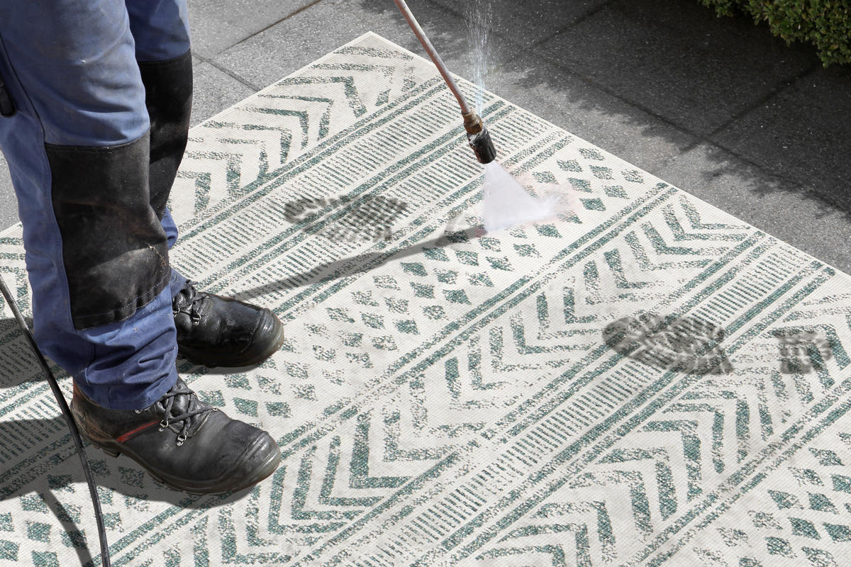 OUTDOORTEPPICH 80/150 cm Twin Supreme Creme, Grün  - Creme/Grün, Design, Kunststoff (80/150cm)