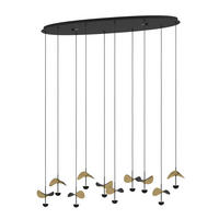 LED-PENDELLEUCHTE Dracera 112/33/150 cm   - Goldfarben/Schwarz, Design, Metall (112/33/150cm) - Eglo