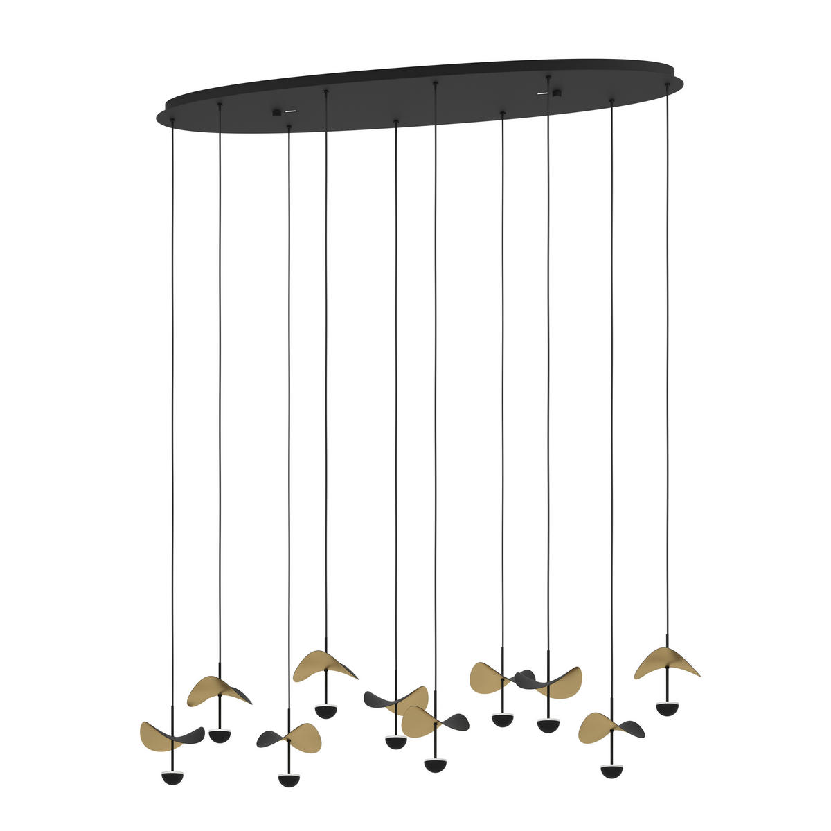 LED-PENDELLEUCHTE Dracera 112/33/150 cm   - Goldfarben/Schwarz, Design, Metall (112/33/150cm) - Eglo