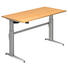 SCHREIBTISCH - Silberfarben/Ahornfarben, KONVENTIONELL, Holzwerkstoff/Metall (160/72-119/80cm) SCHREIBTISCH - Silberfarben/Ahornfarben, KONVENTIONELL, Holzwerkstoff/Metall (160/72-119/80cm)