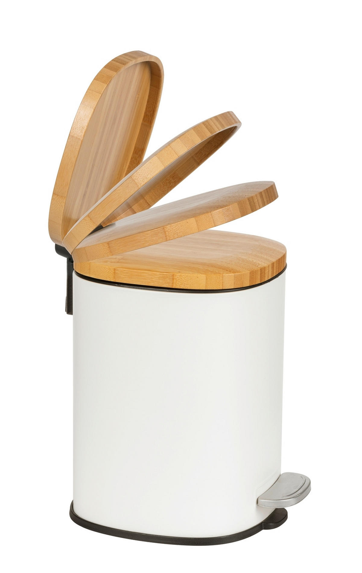 Fianema pedálos szemetes 3l 3 l  - fekete/fehér, Basics, műanyag/fém (17/23,5/21cm) - Wenko