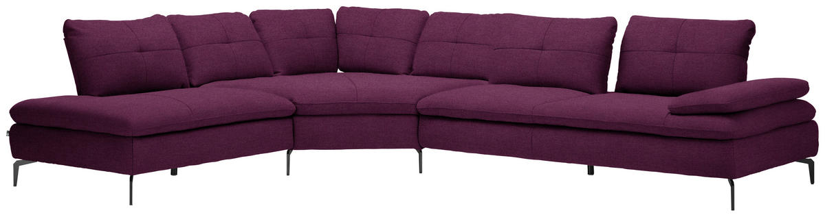 ECKSOFA in Flachgewebe Violett  - Violett/Schwarz, Design, Textil/Metall (271/344cm) - Chilliano