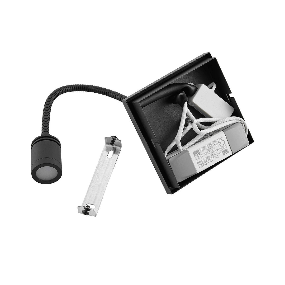 LED-WANDLEUCHTE - Schwarz, Konventionell, Kunststoff/Metall (11/11/35cm) - Novel