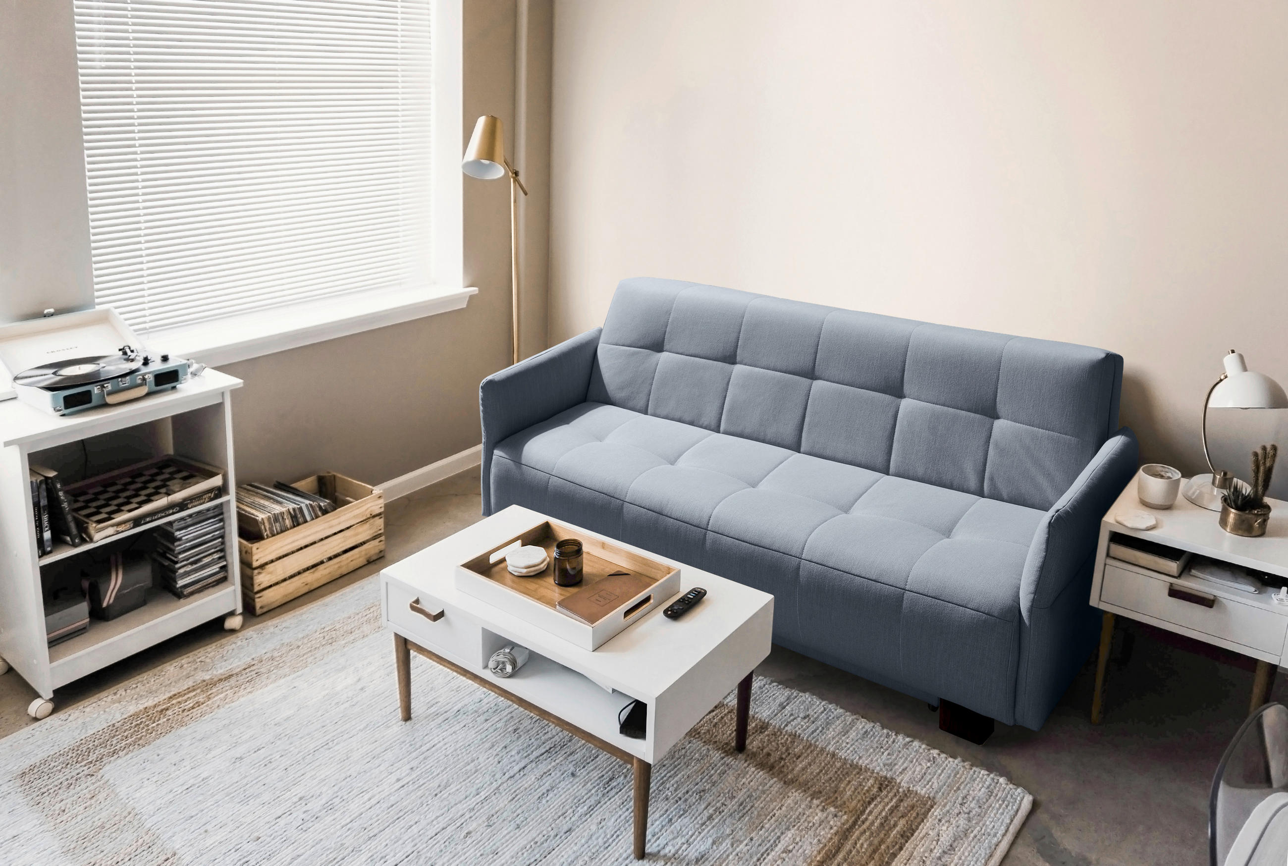 SCHLAFSOFA Hellblau  - Schwarz/Hellblau, Design, Textil/Metall (165/92/102cm) - Novel