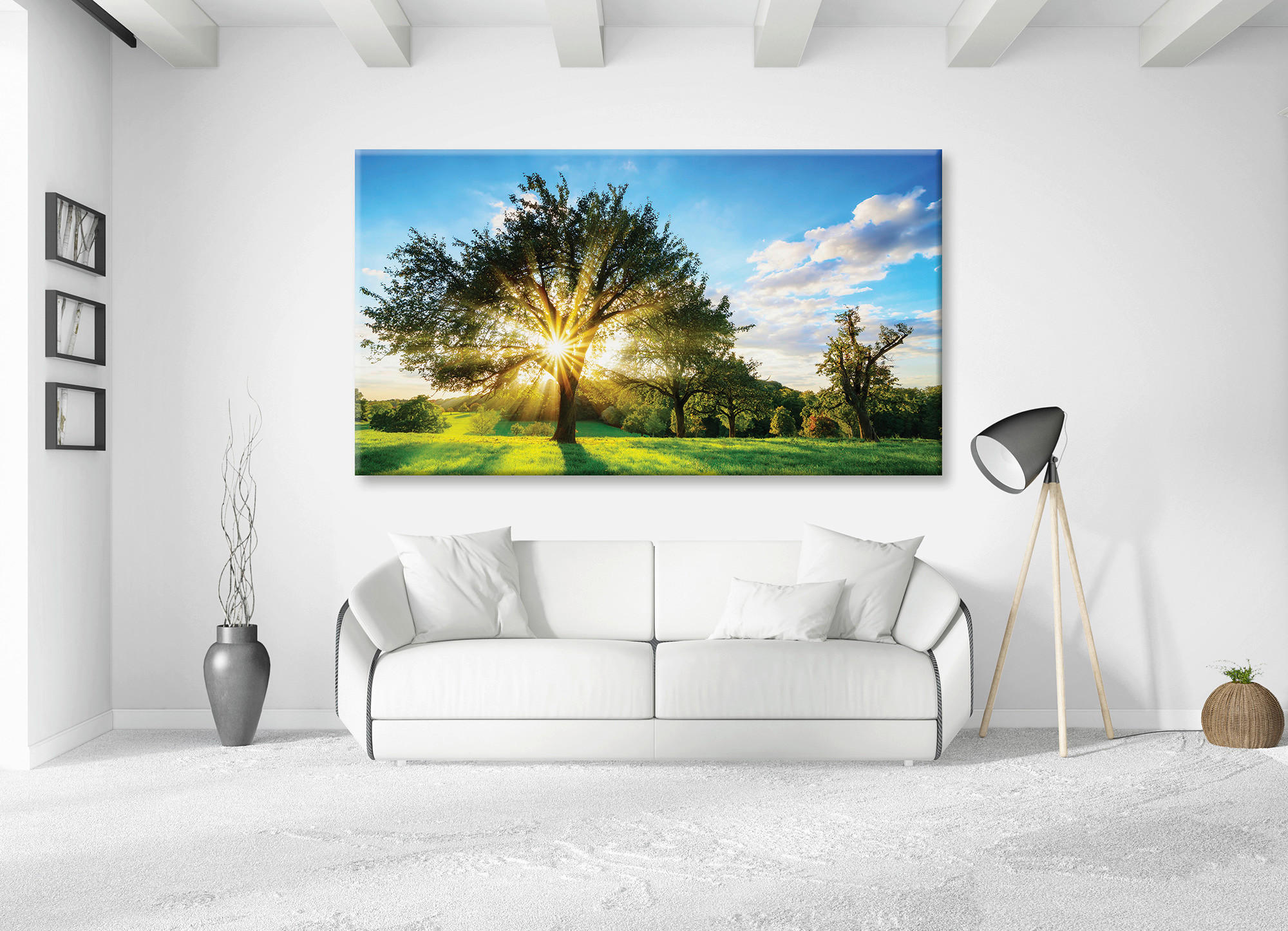 OBRAZ NA PLÁTNĚ, krajina a příroda, 180/100 cm  - vícebarevná, Basics, dřevo/papír (180/100cm) - Euroart