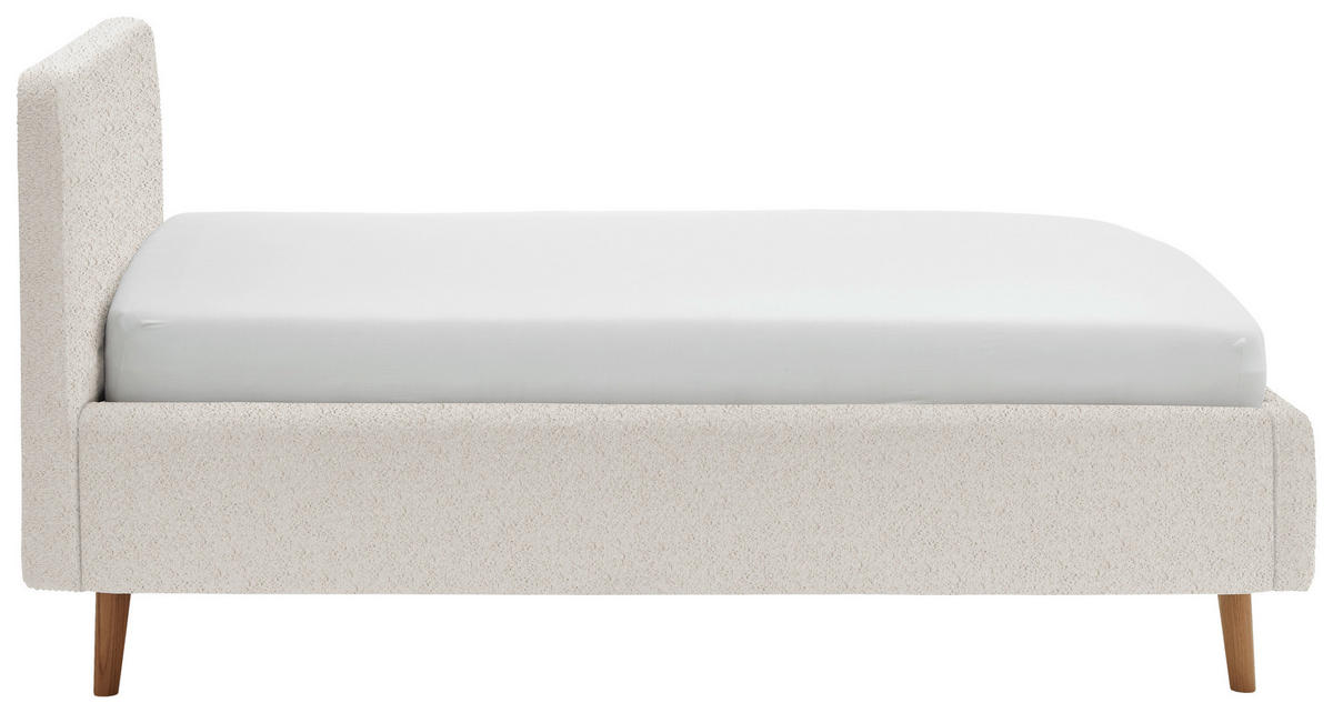 POLSTERBETT 140/200 cm  in Creme  - Eichefarben/Creme, Design, Holz/Textil (140/200cm) - MID.YOU