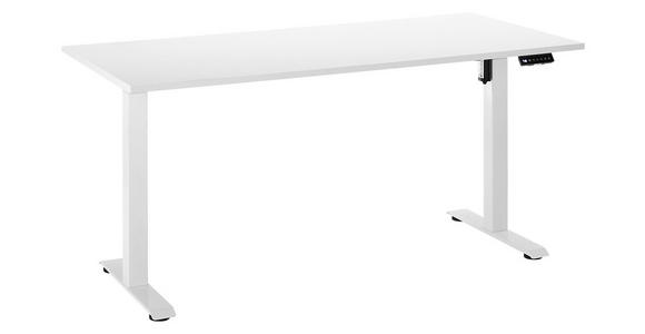 SCHREIBTISCH 137/68/71,5-120 cm Weiß elektrisch höhenverstellbar  - Weiß, MODERN, Holzwerkstoff/Metall (137/68/71,5-120cm) - Carryhome
