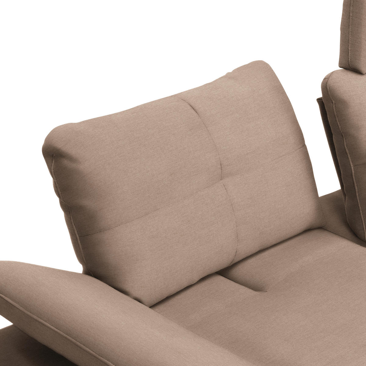 ECKSOFA in Webstoff Taupe  - Taupe/Schwarz, Design, Textil/Metall (301/179cm) - Chilliano
