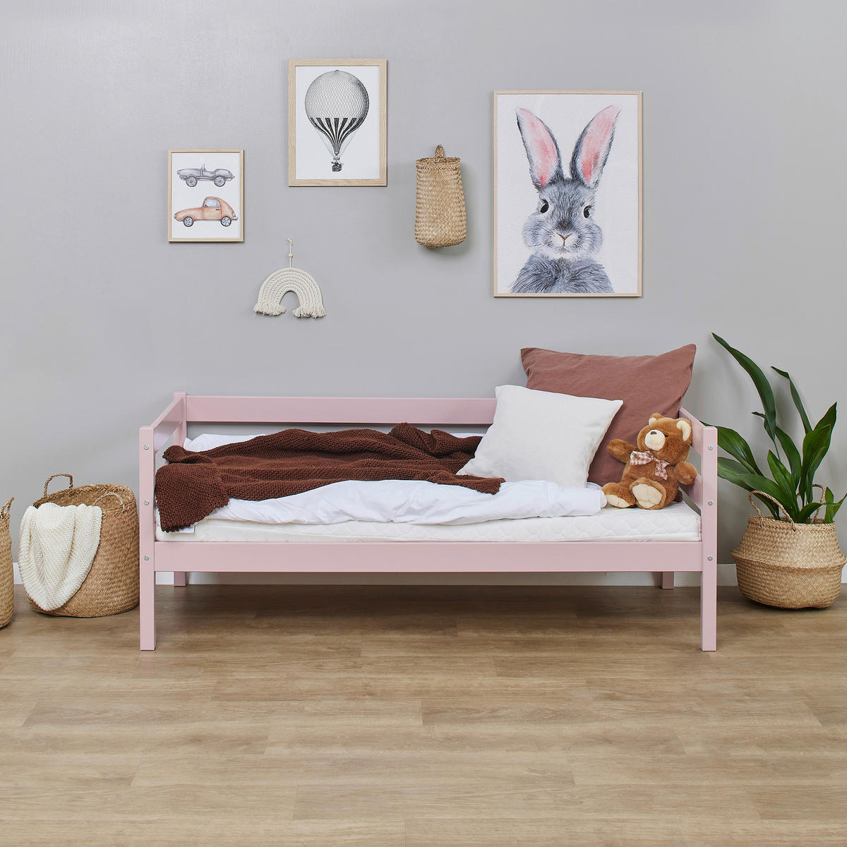 KINDER-/JUNIORBETT - Rosa, MODERN, Holz (70/160cm) - MID.YOU