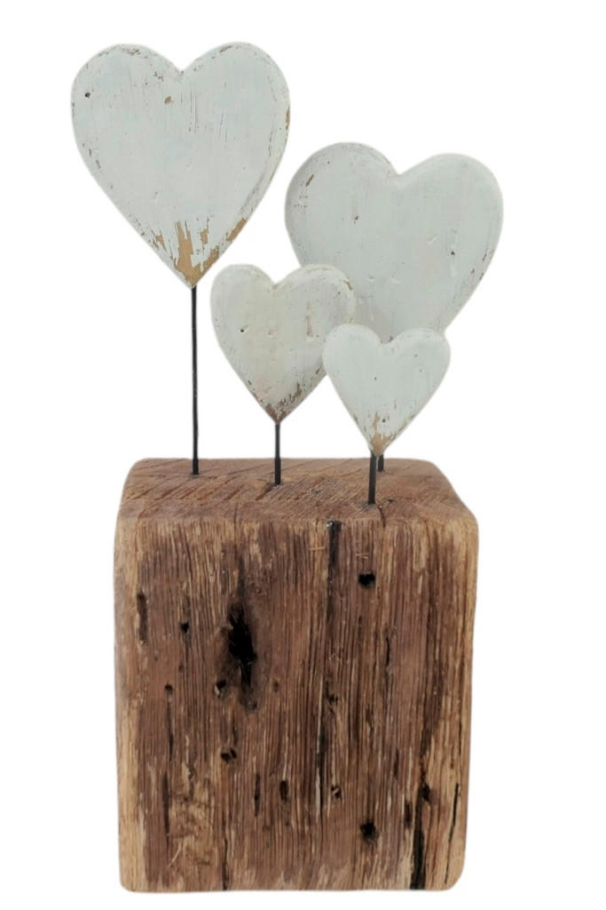 DEKOHERZ - Alteiche/Grauweiß, Basics, Holz/Metall (14/25/8,5cm)