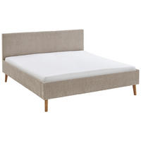 POLSTERBETT Taupe 180/200 cm  - Taupe/Eichefarben, Basics, Holz/Textil (180/200cm) - Boxxx