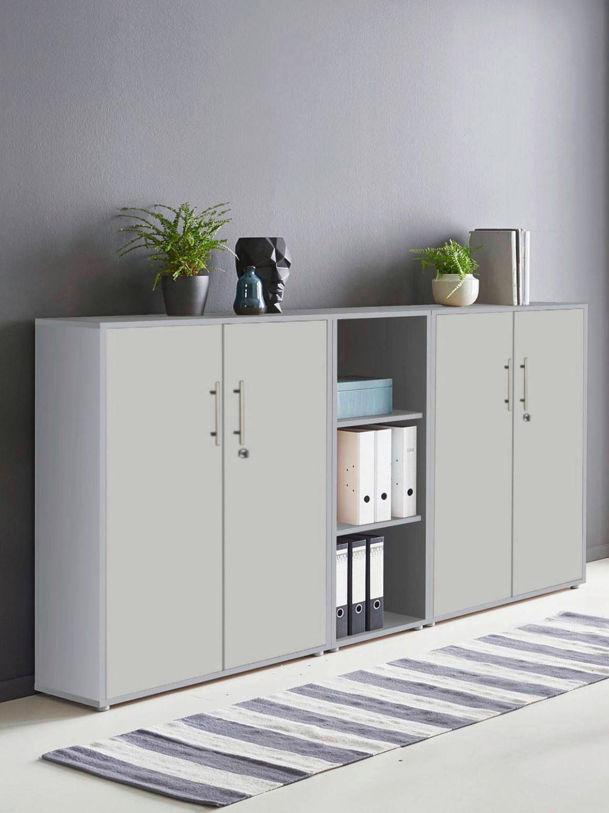 AKTENSCHRANK Hellgrau  - Hellgrau, MODERN, Holzwerkstoff (212,9/113,6/33cm) - MID.YOU