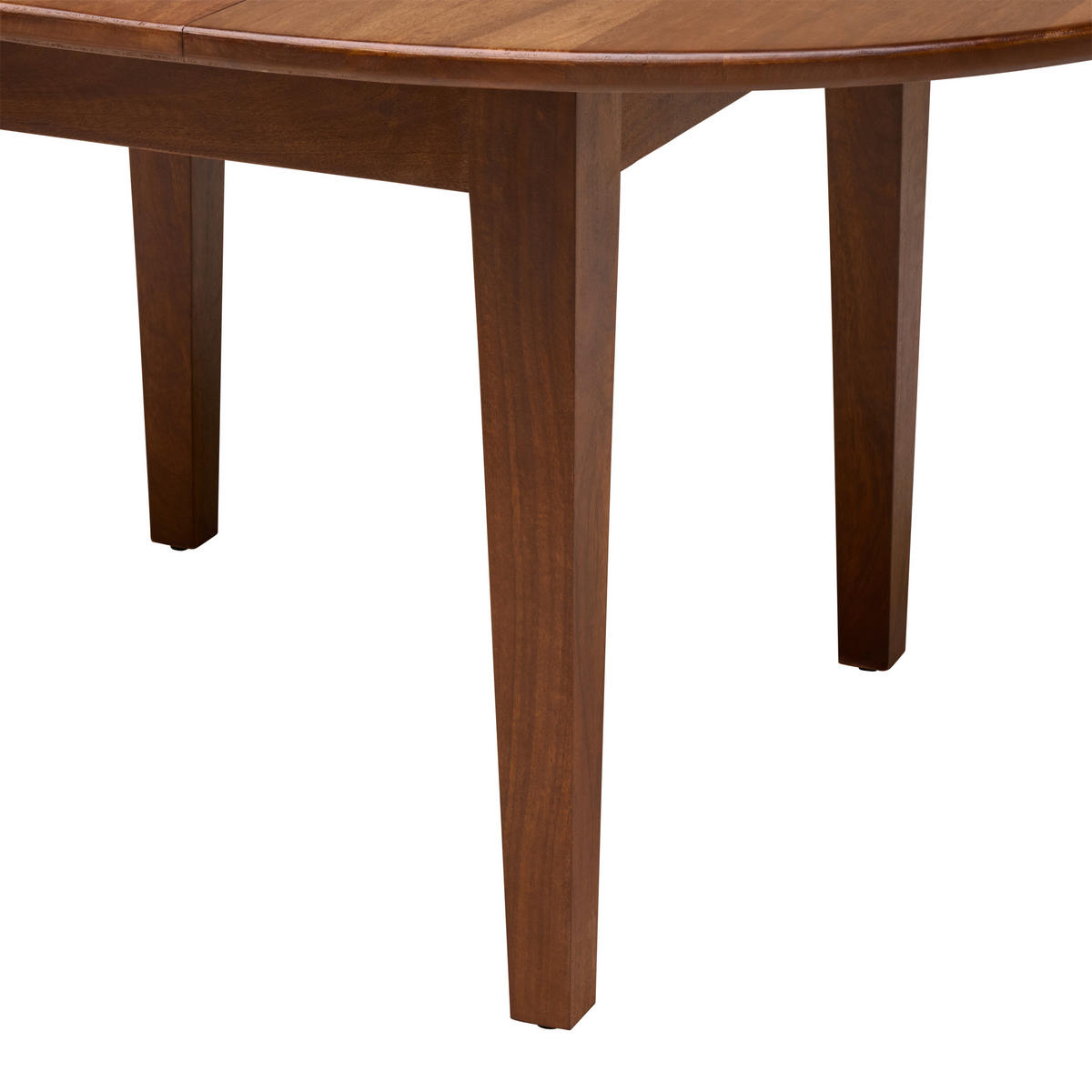 ESSTISCH 115/115/76 cm Echtholz  Holz ausziehbar, schnell aufzubauende und stabile Arbeitsfläche oval Walnussfarben  - Walnussfarben, MODERN, Holz (115/115/76cm) - Livetastic
