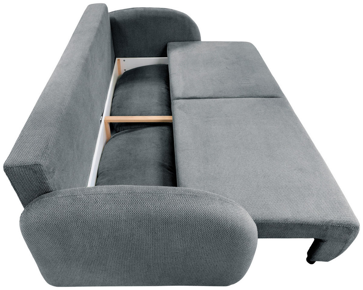 SCHLAFSOFA ROMA  mit Struktur Blau  - Blau/Schwarz, Design, Textil (230/90/105cm) - MID.YOU