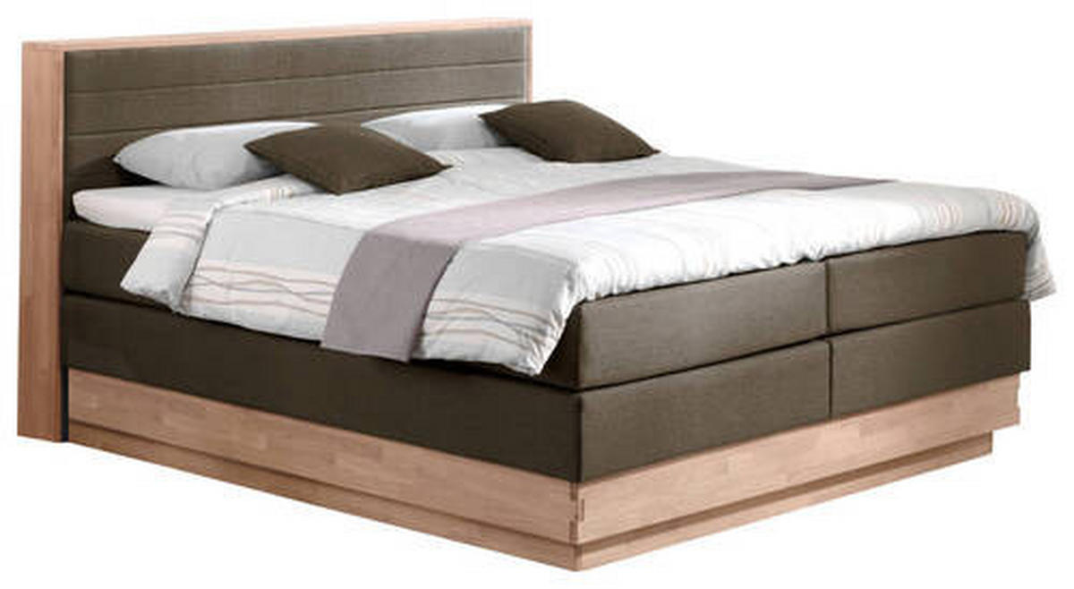 BOXSPRINGBETT 160/200 cm  in Braun, Eichefarben  - Eichefarben/Schwarz, MODERN, Holz/Kunststoff (160/200cm) - MID.YOU